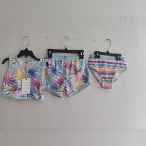 Grace Karin Girl Colorful Tropical Print Swim Set